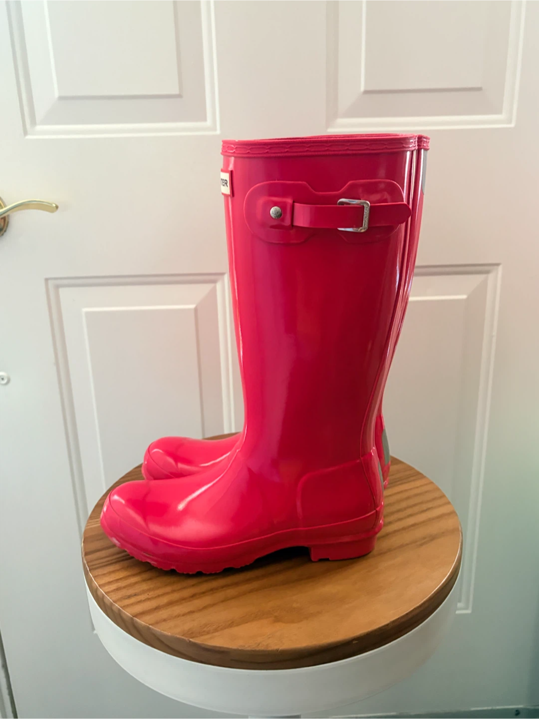 Girls Hunter Gloss Rain Boots Bright Pink - size 5 - photo 3