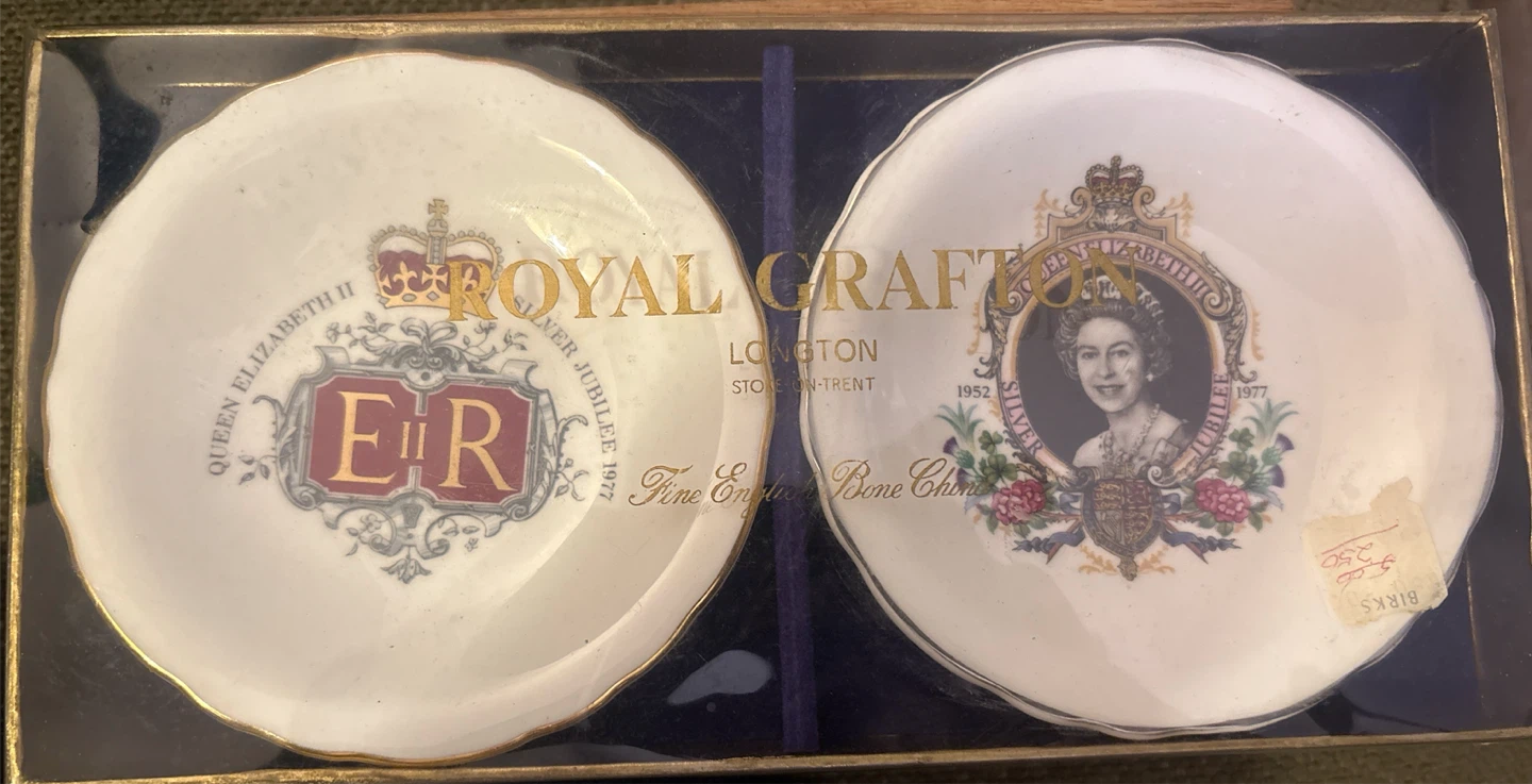 Royal Grafton Silver Jubilee Pin Dish Set