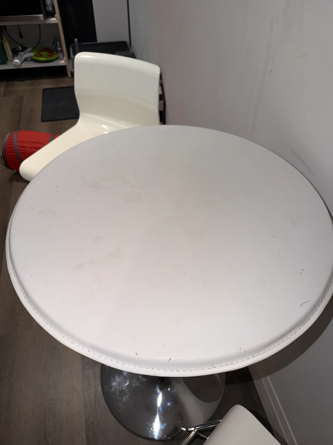 White Bistro Table with Two Matching Bar Stools - photo 3