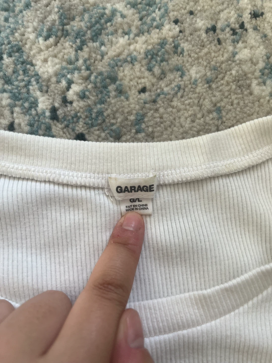 Garage White Ribbed Crop Top - photo 2