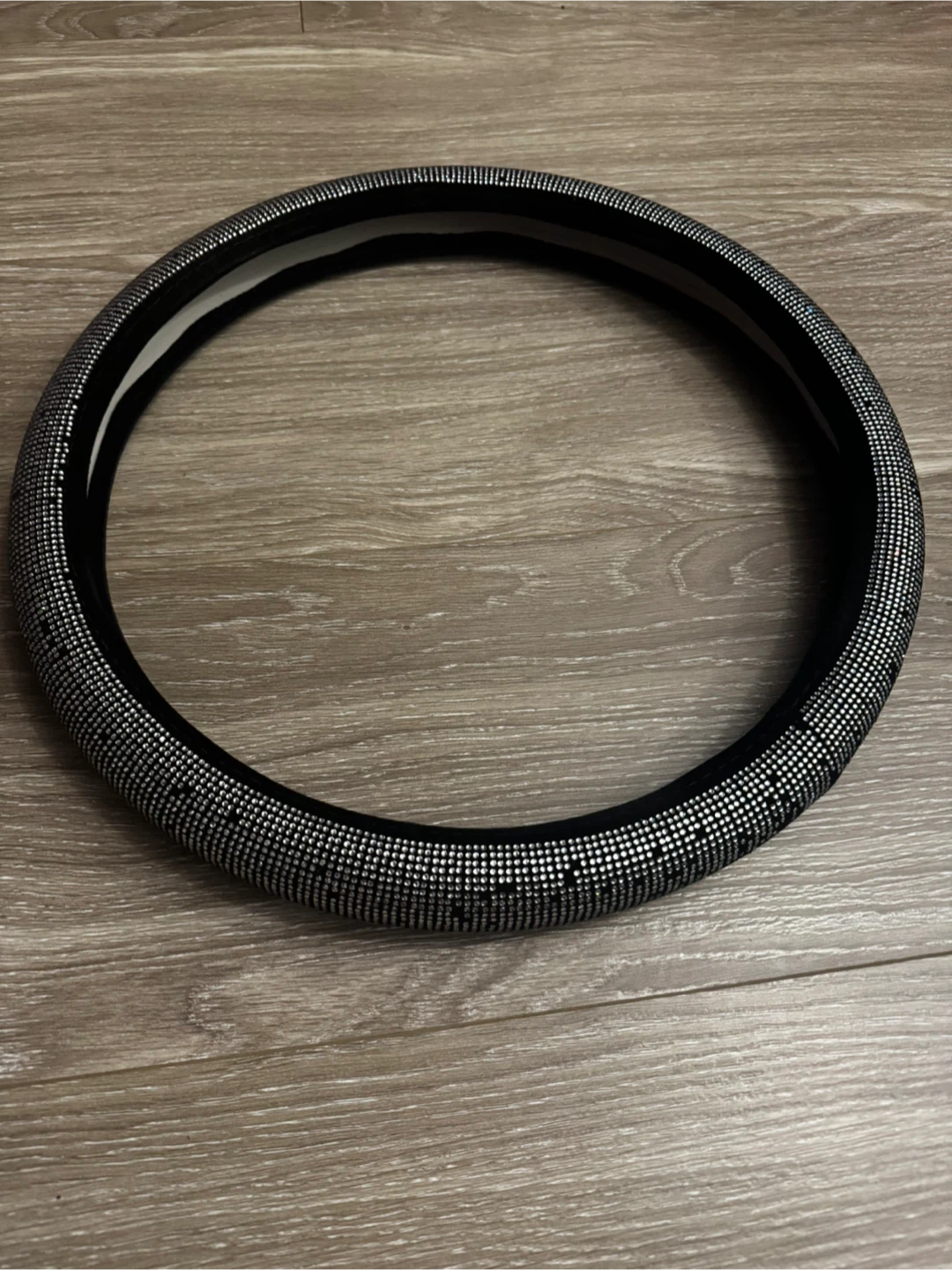 Black Rhinestone Steering Wheel Cover