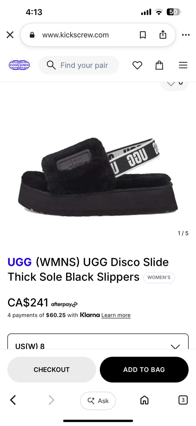 UGG Disco Slide Slippers Thick Sole