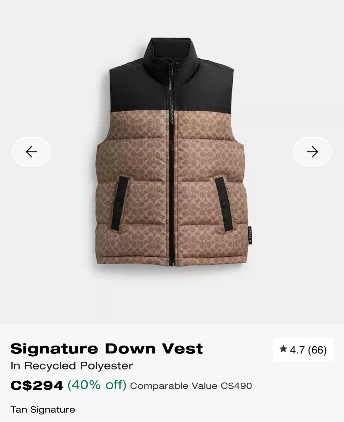 Coach Signature Down Vest - photo 5