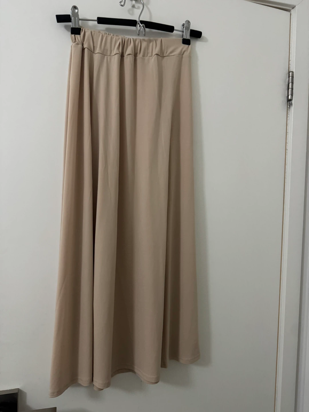 Beige Elastic Waist Midi Skirt - photo 3
