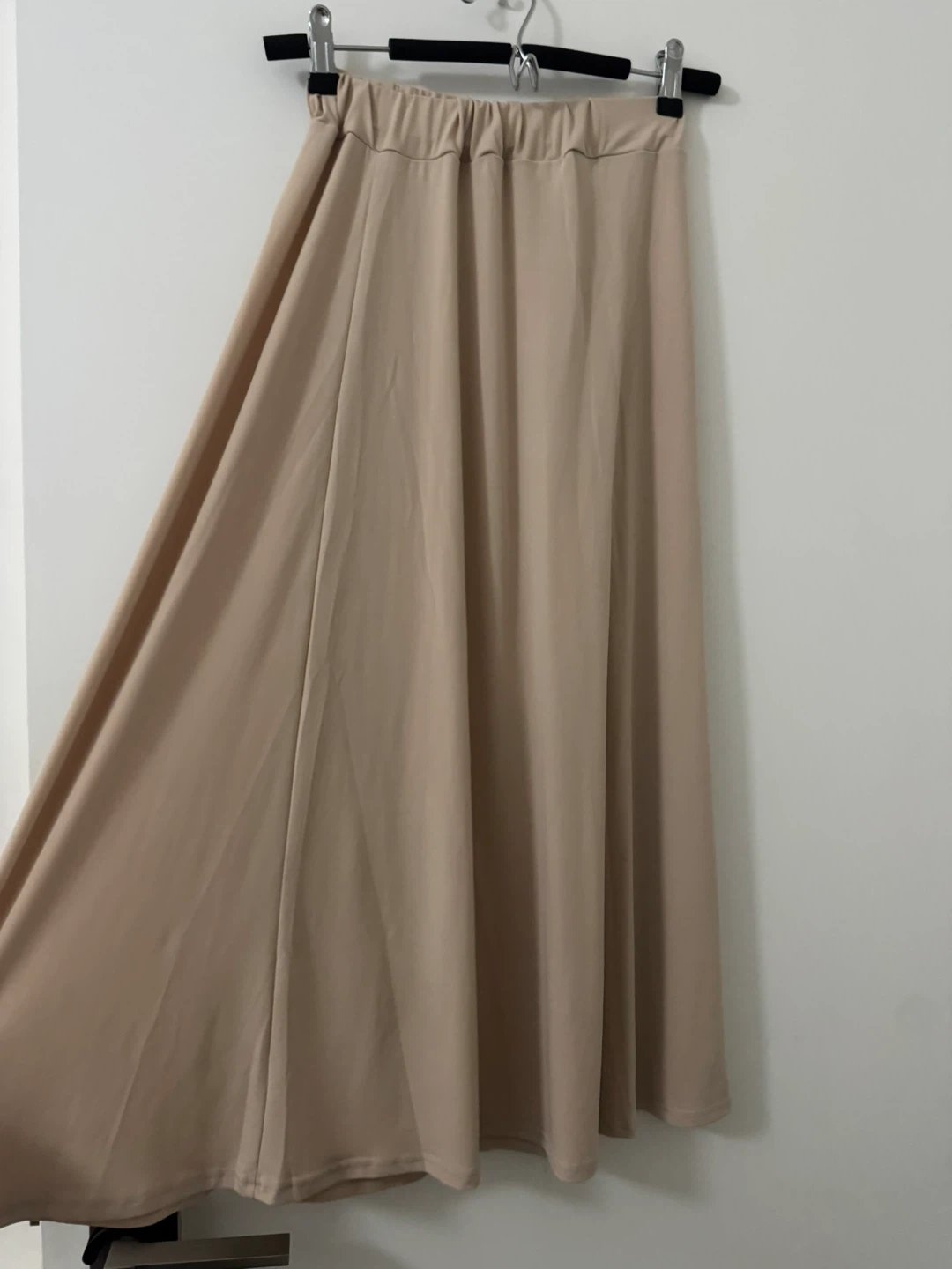 Beige Elastic Waist Midi Skirt - photo 4