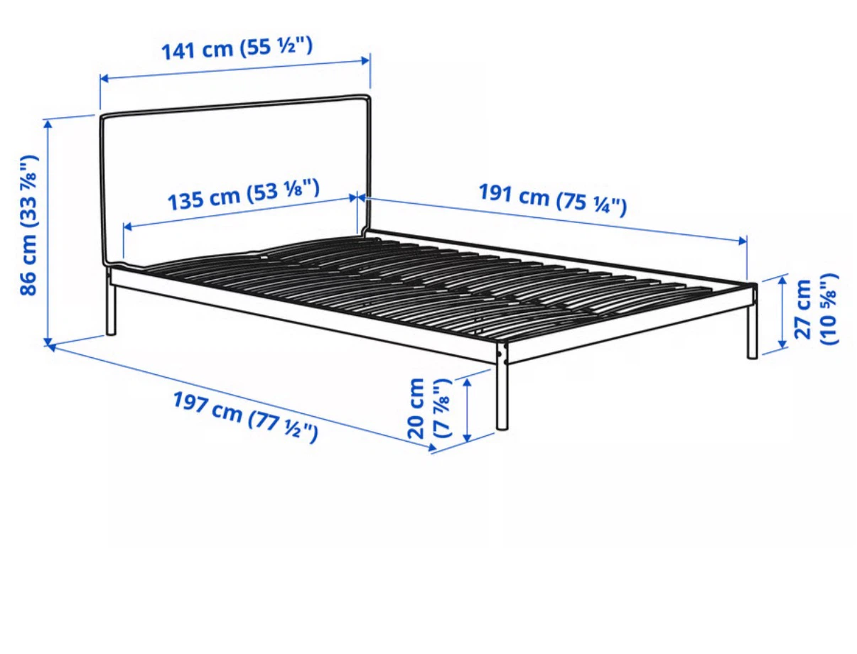 IKEA IDANAS Upholstered Bed Frame