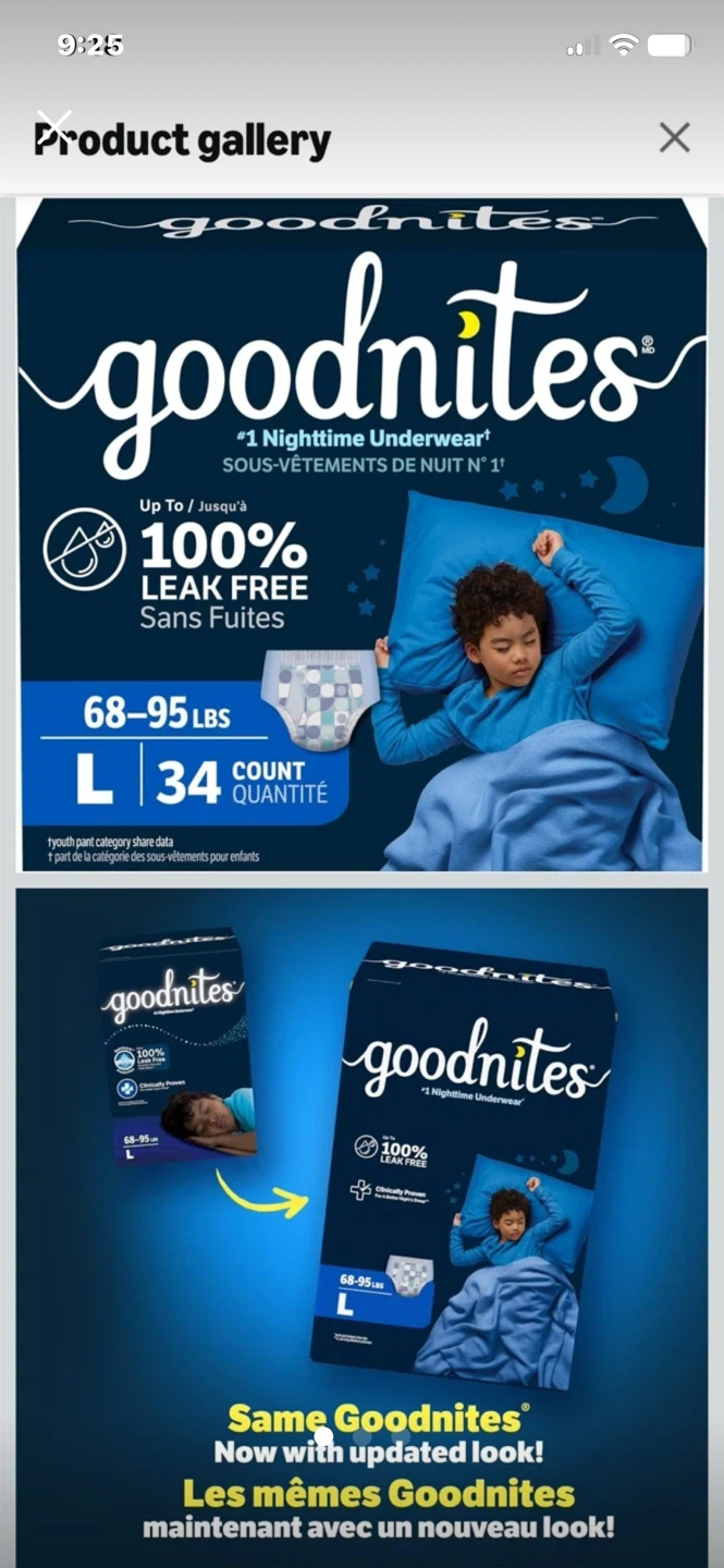 Goodnites Nighttime Underwear Size Large