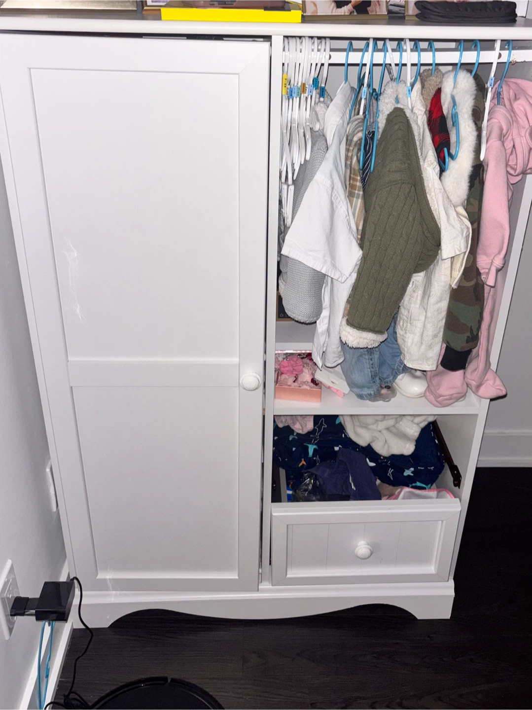 White Kids Wooden Wardrobe