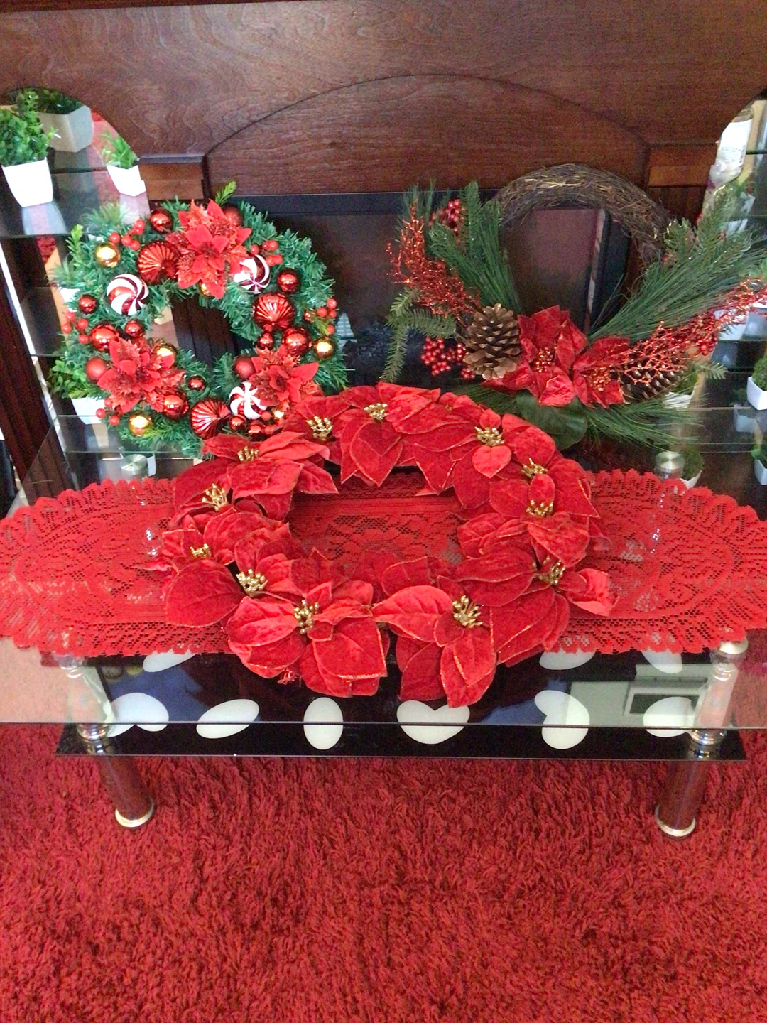Set of three Christmas wreaths