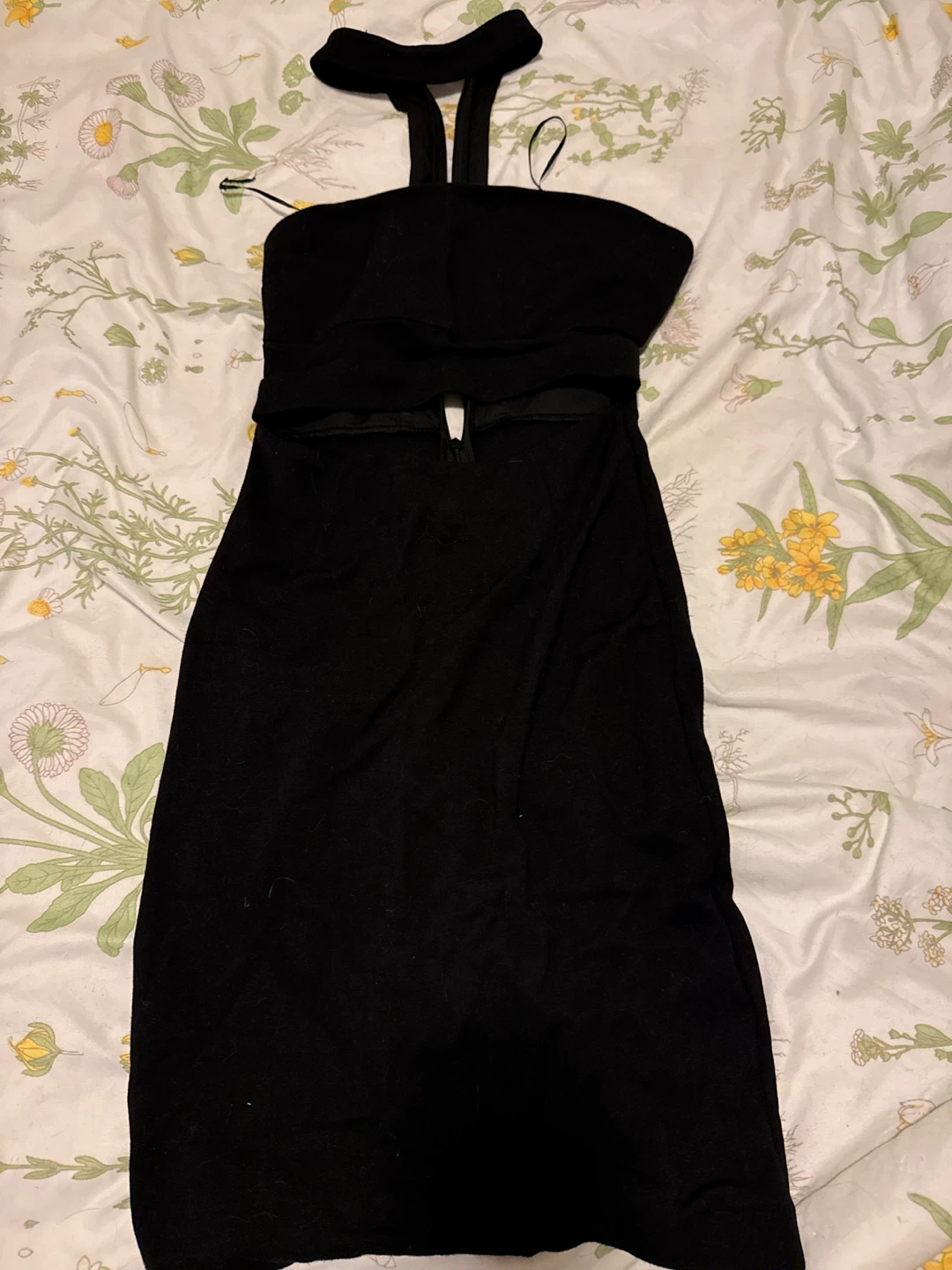 Black Cutout Neck Detail Dress