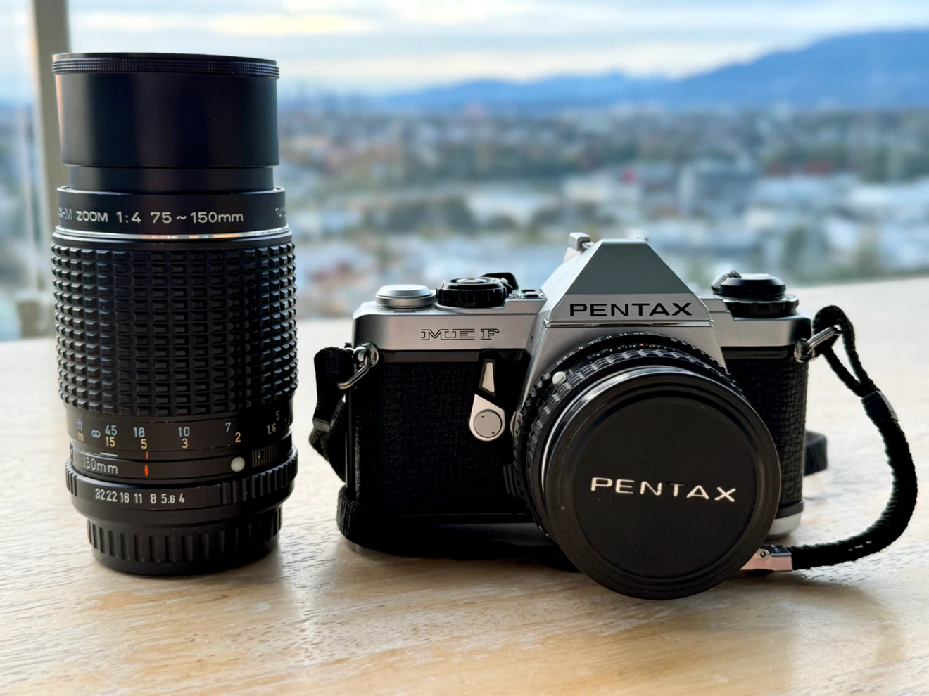 Pentax ME F 35mm Film Camera + 50mm f/2 & 75-150mm Lenses