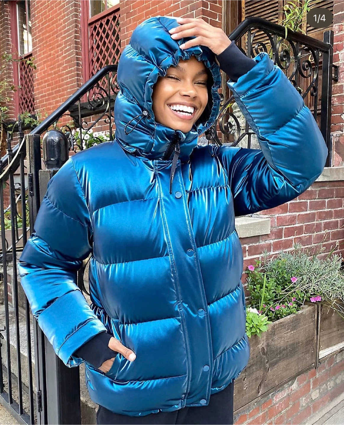 Aritzia Blue Puffer Jacket