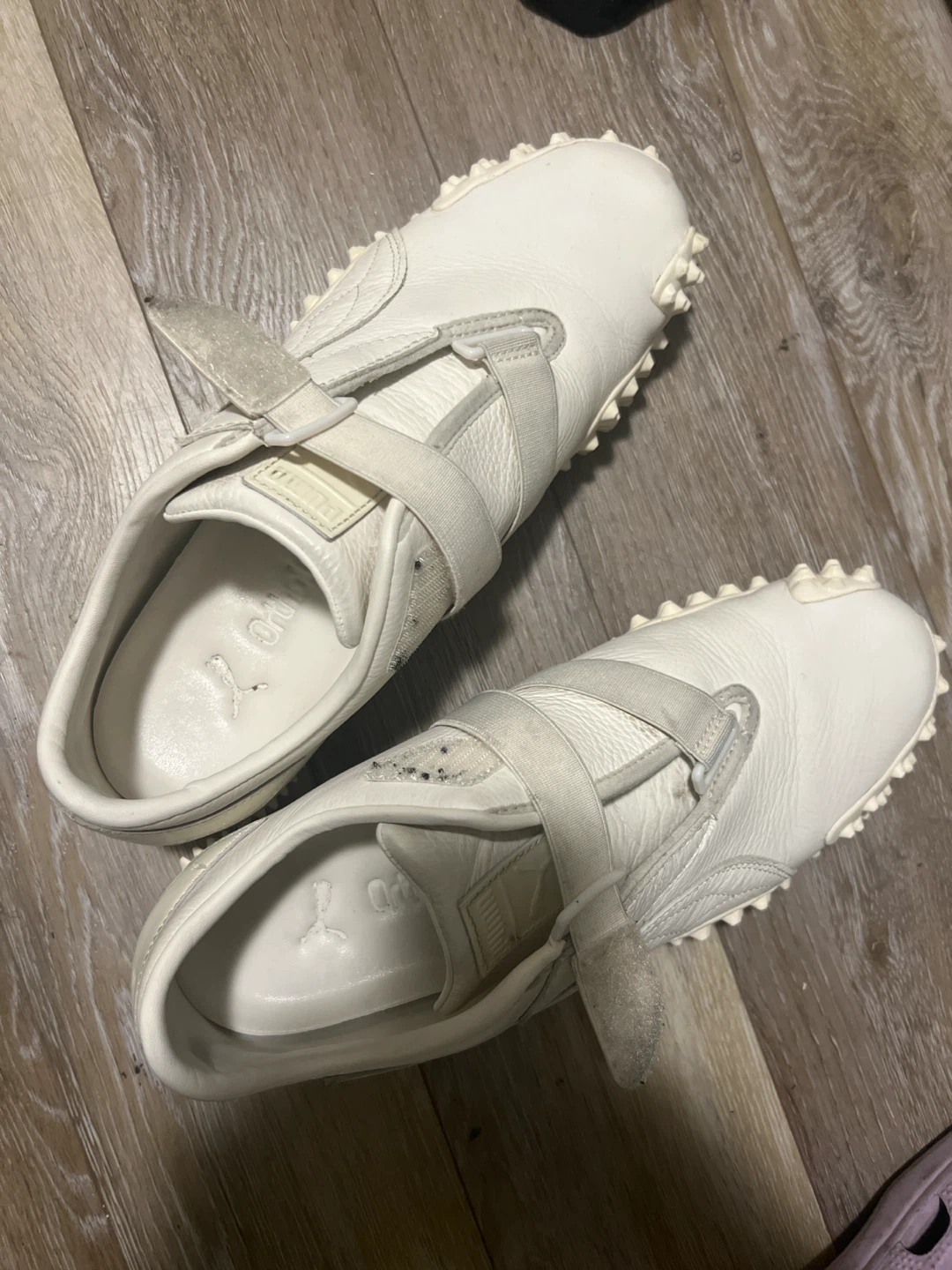 Puma White Spiked Sneakers