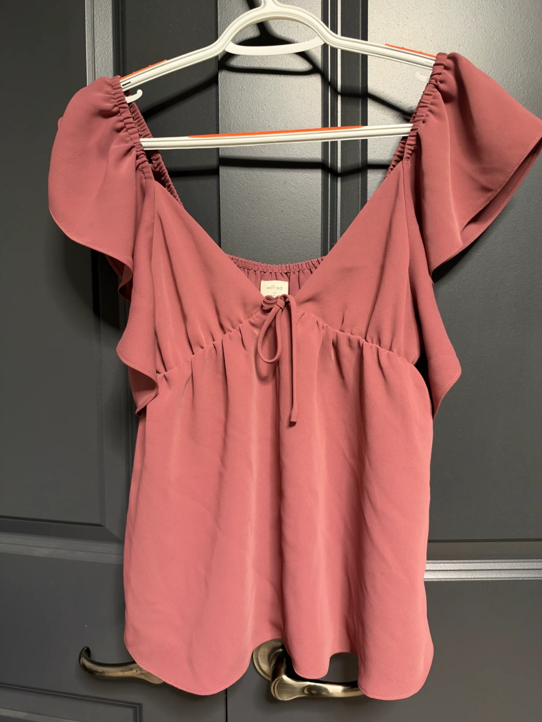 Wilfred Dusty Rose Flutter-Sleeve Top