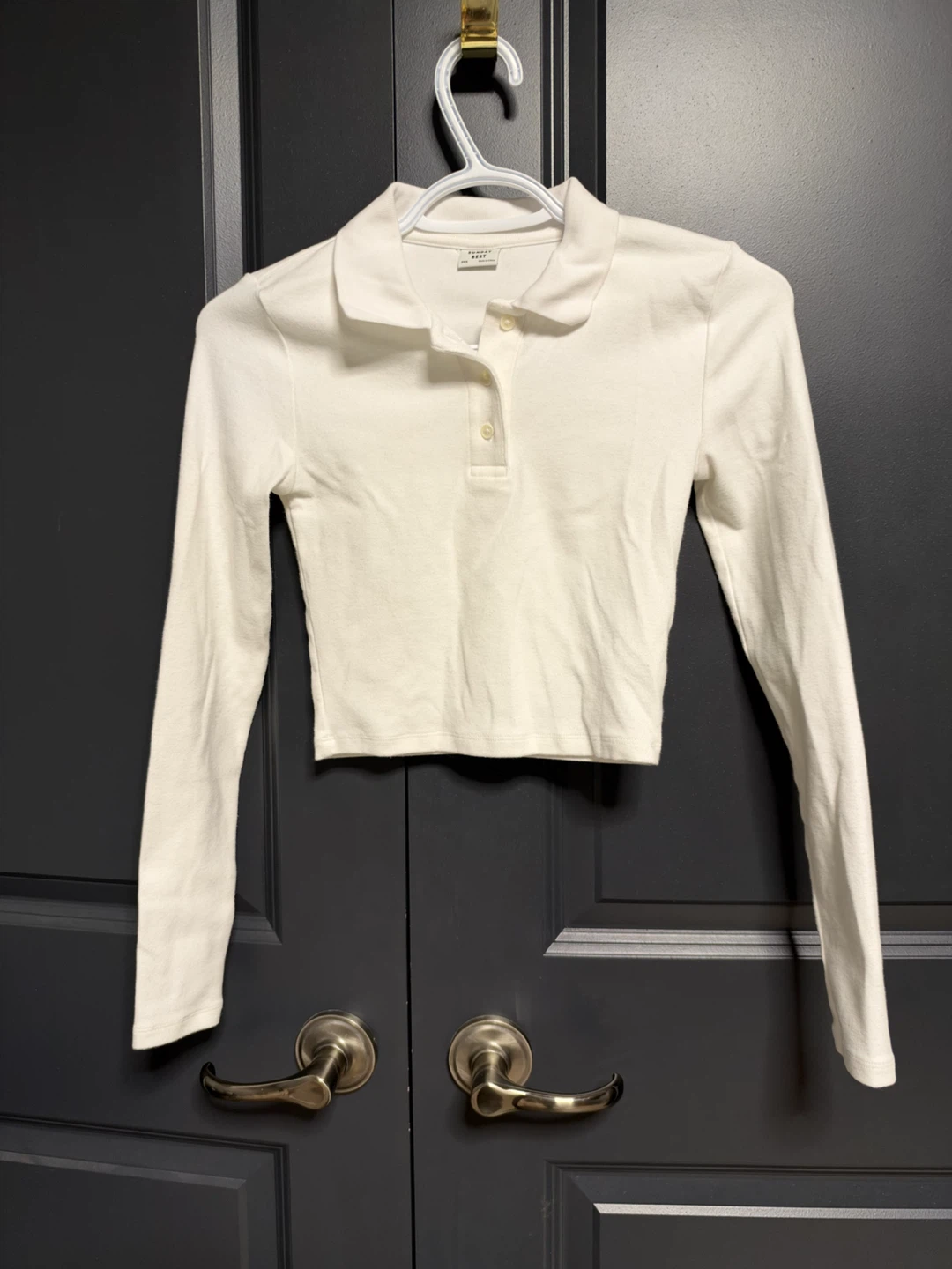 Sunday Best White Long Sleeve Polo