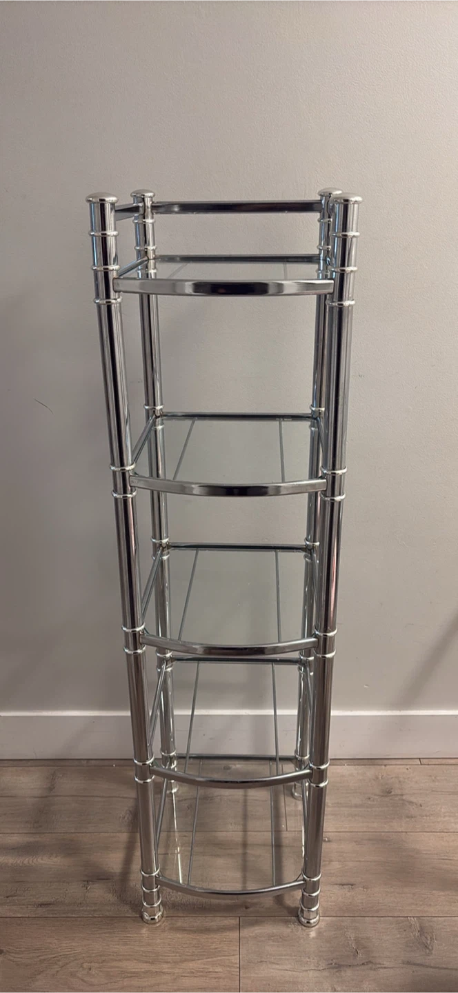Five Tier Chrome and Glass Shelving Unit - photo 4