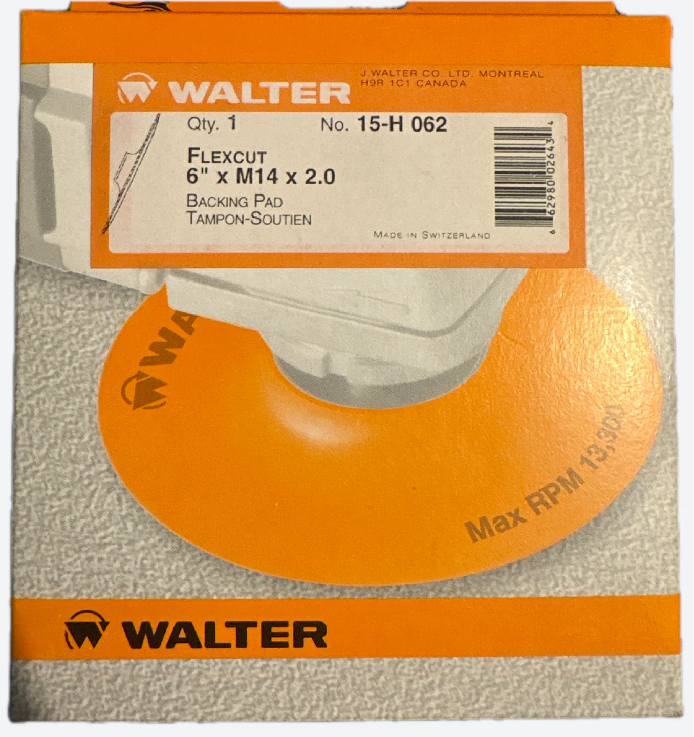 Walter Flexcut Backing Pad 6 inch