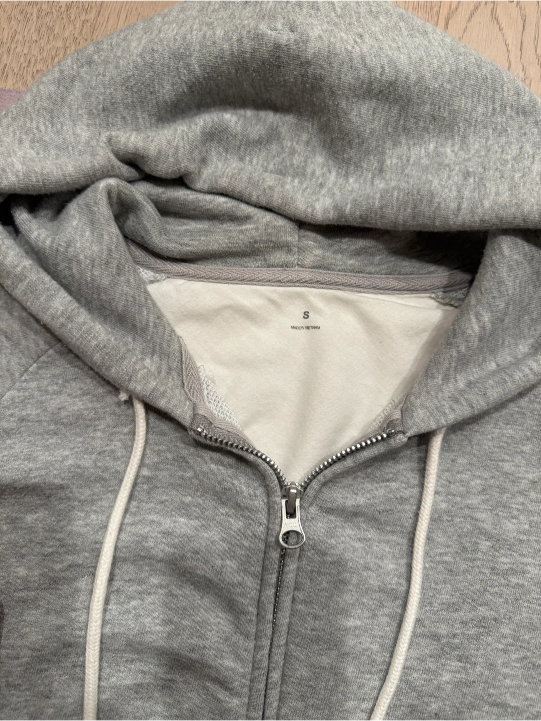 Muji Grey zip-up hoodie, size S - photo 2