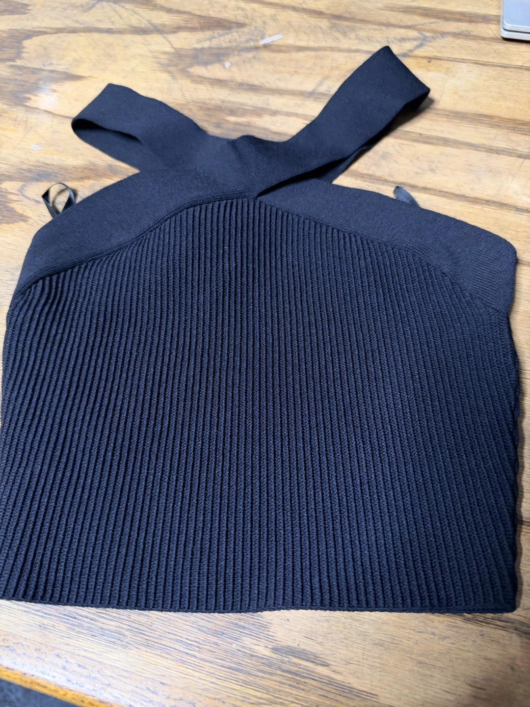 Babaton Black Ribbed Halter Top - photo 3