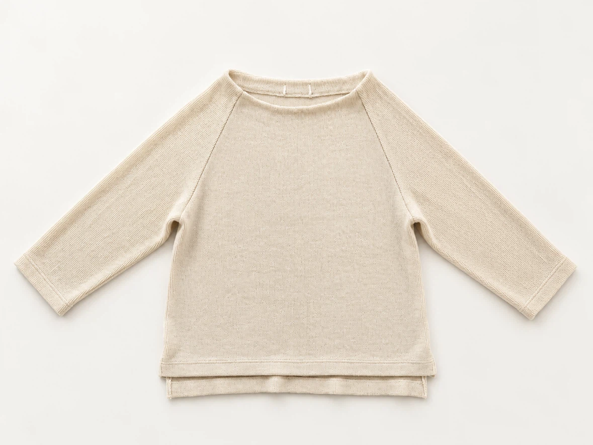 Beige ribbed knit sweater