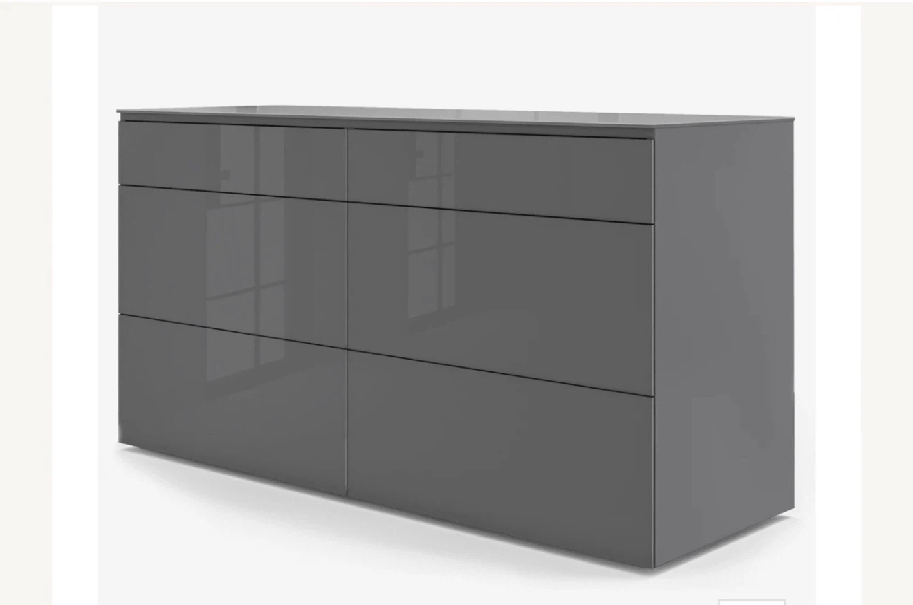 Elegant Modloft Grey Lacquered 6 Drawer Dresser - photo 2