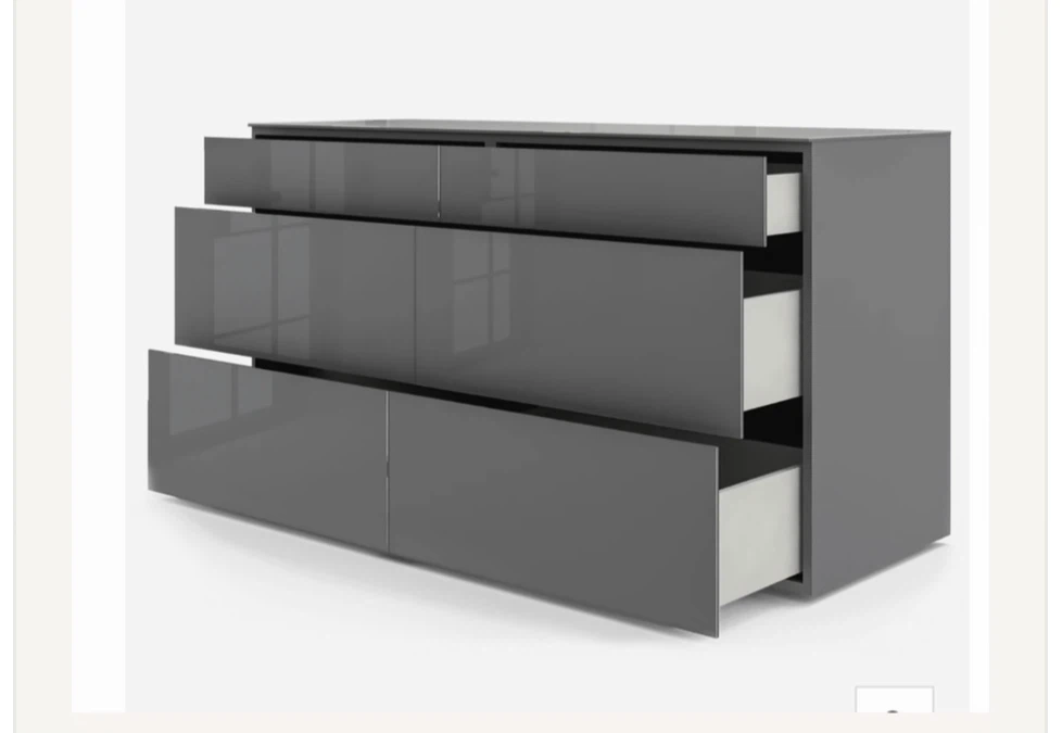 Elegant Modloft Grey Lacquered 6 Drawer Dresser - photo 3
