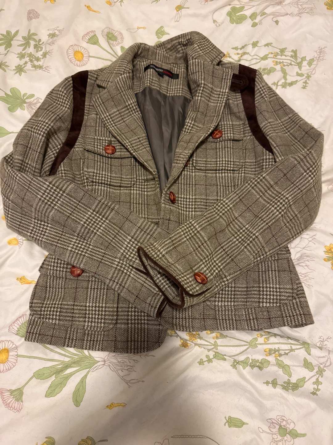 Tomboy Jeans Plaid Blazer