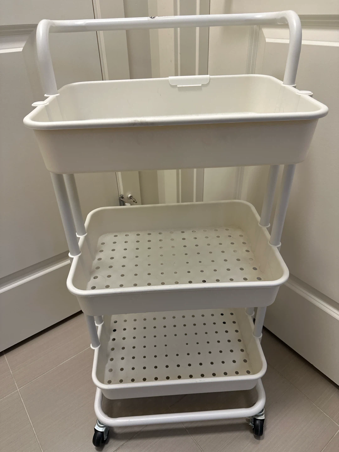 IKEA White 3-Tier Rolling Utility Cart
