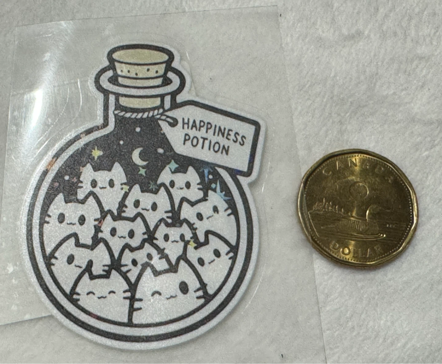 Set of 3 items (2 Happiness Potion Cat Pins and 1 Sticker) - photo 4