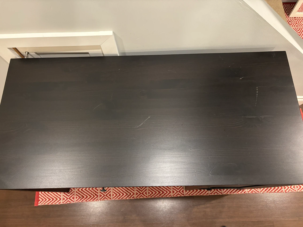 Black wooden desk with storage - photo 3