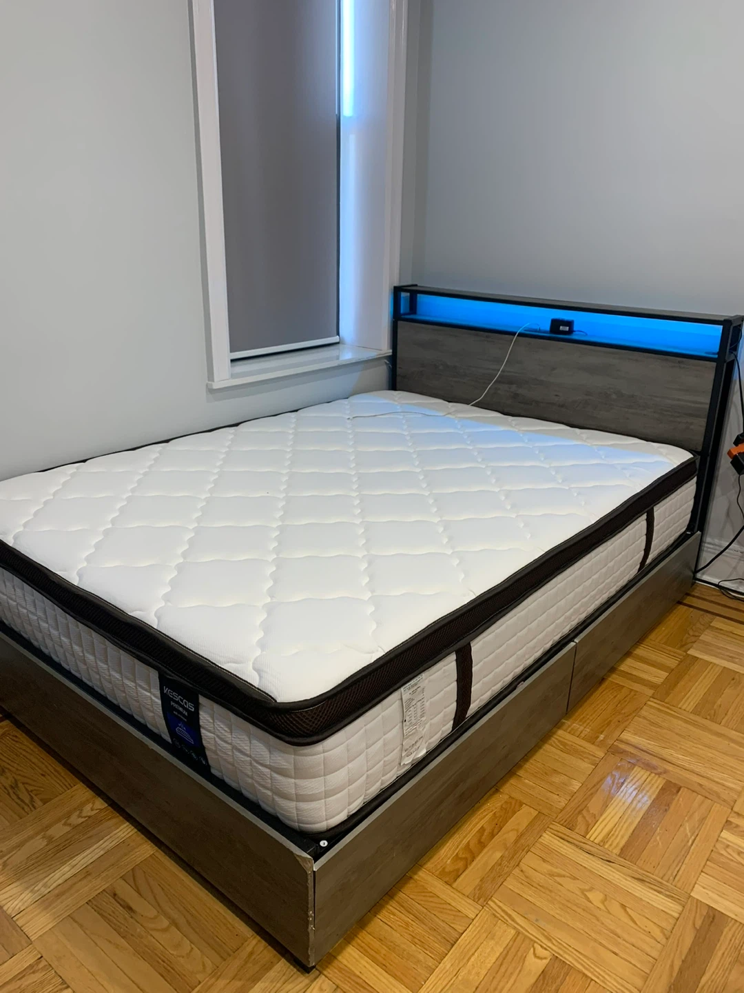 Twin LED Bed Frame with Mattress LED Lights