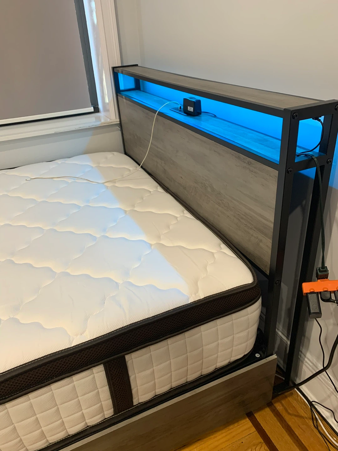 Twin LED Bed Frame with Mattress LED Lights - photo 3