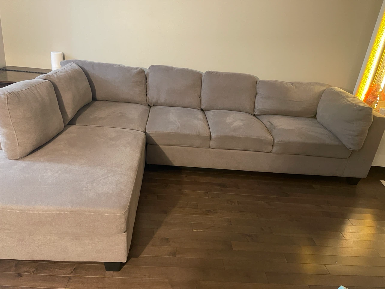 Gray Sectional Sofa with Chaise Lounge