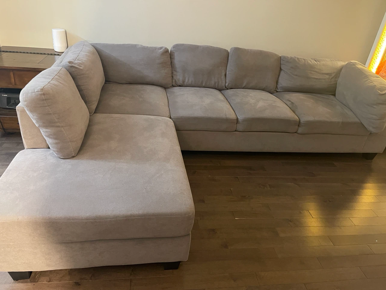Gray Sectional Sofa with Chaise Lounge - photo 2