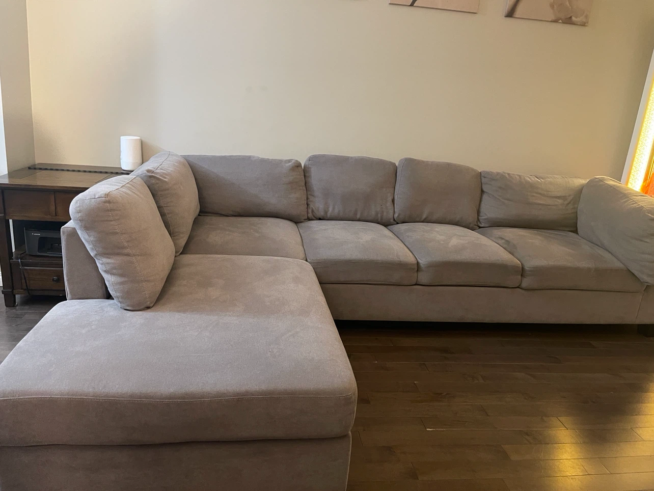 Gray Sectional Sofa with Chaise Lounge - photo 3