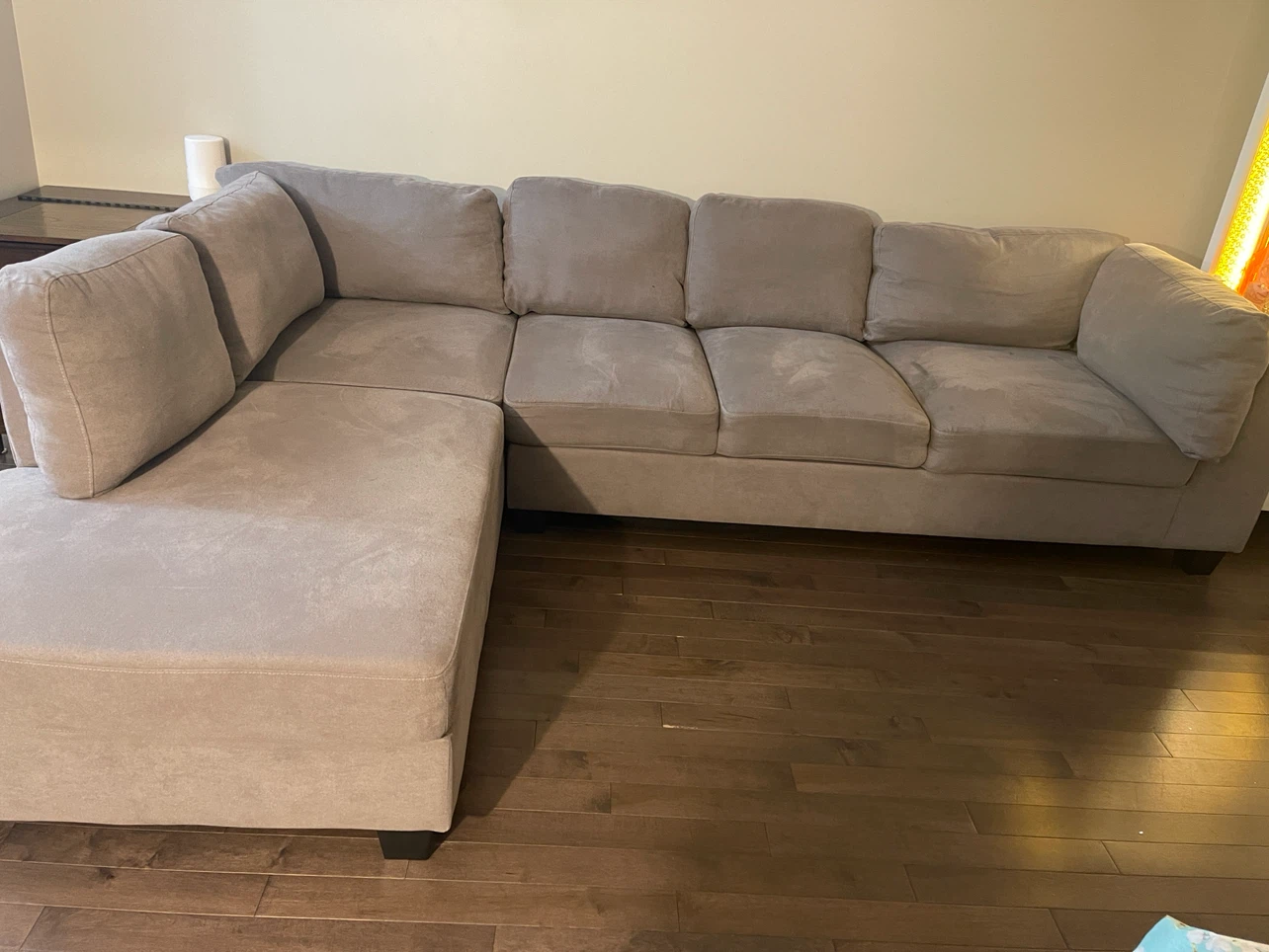 Gray Sectional Sofa with Chaise Lounge - photo 4