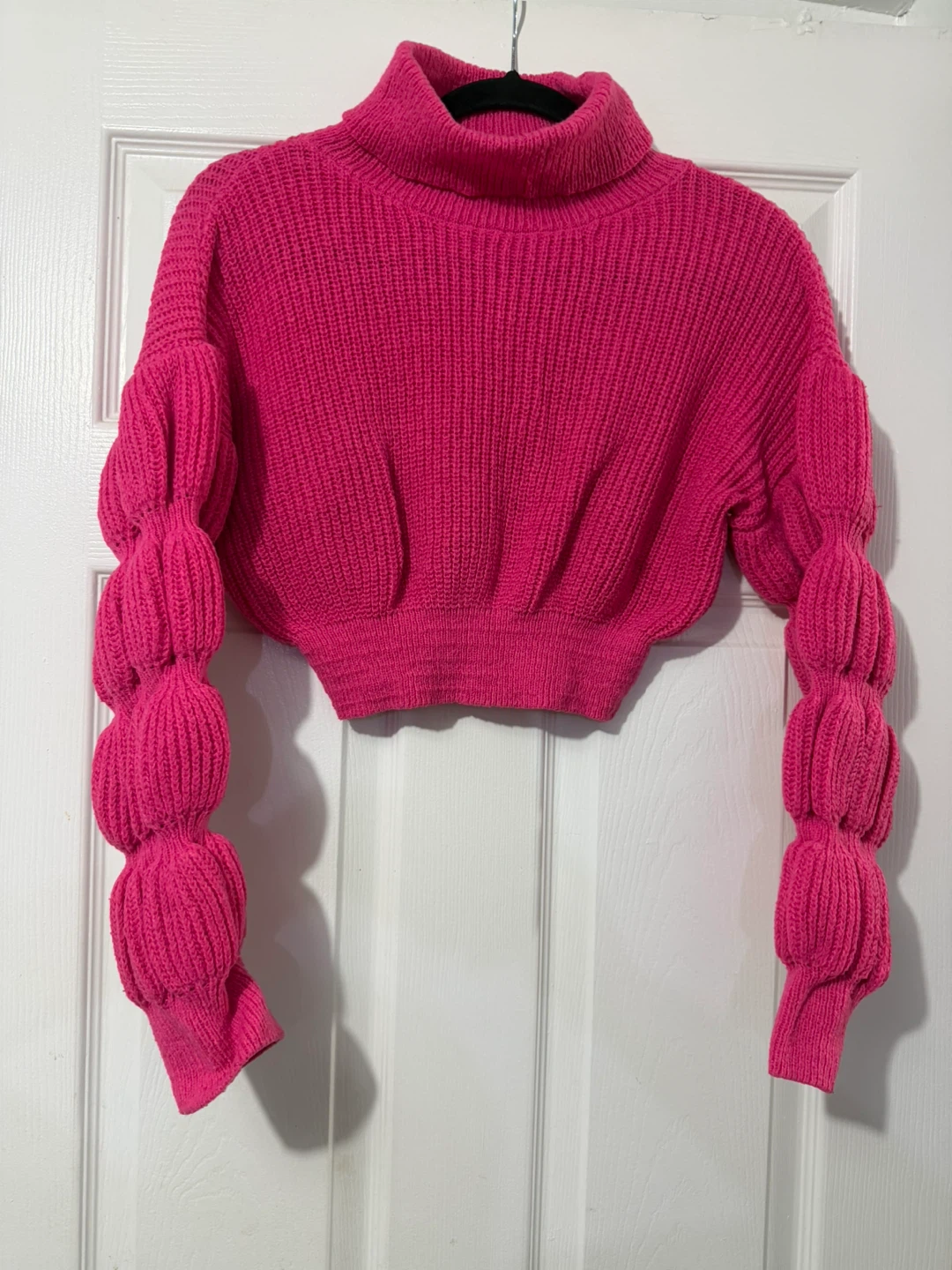 SHEIN Hot Pink Turtleneck Sweater