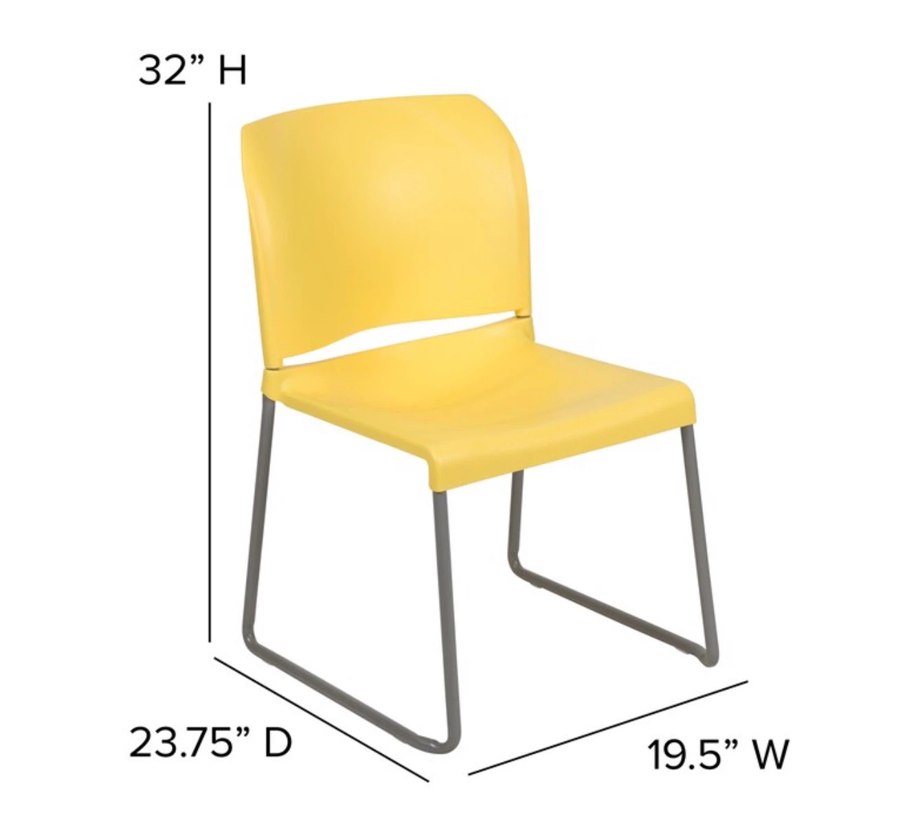 Flash Furniture Hercules 5-Pack Yellow Plastic Chairs - photo 3