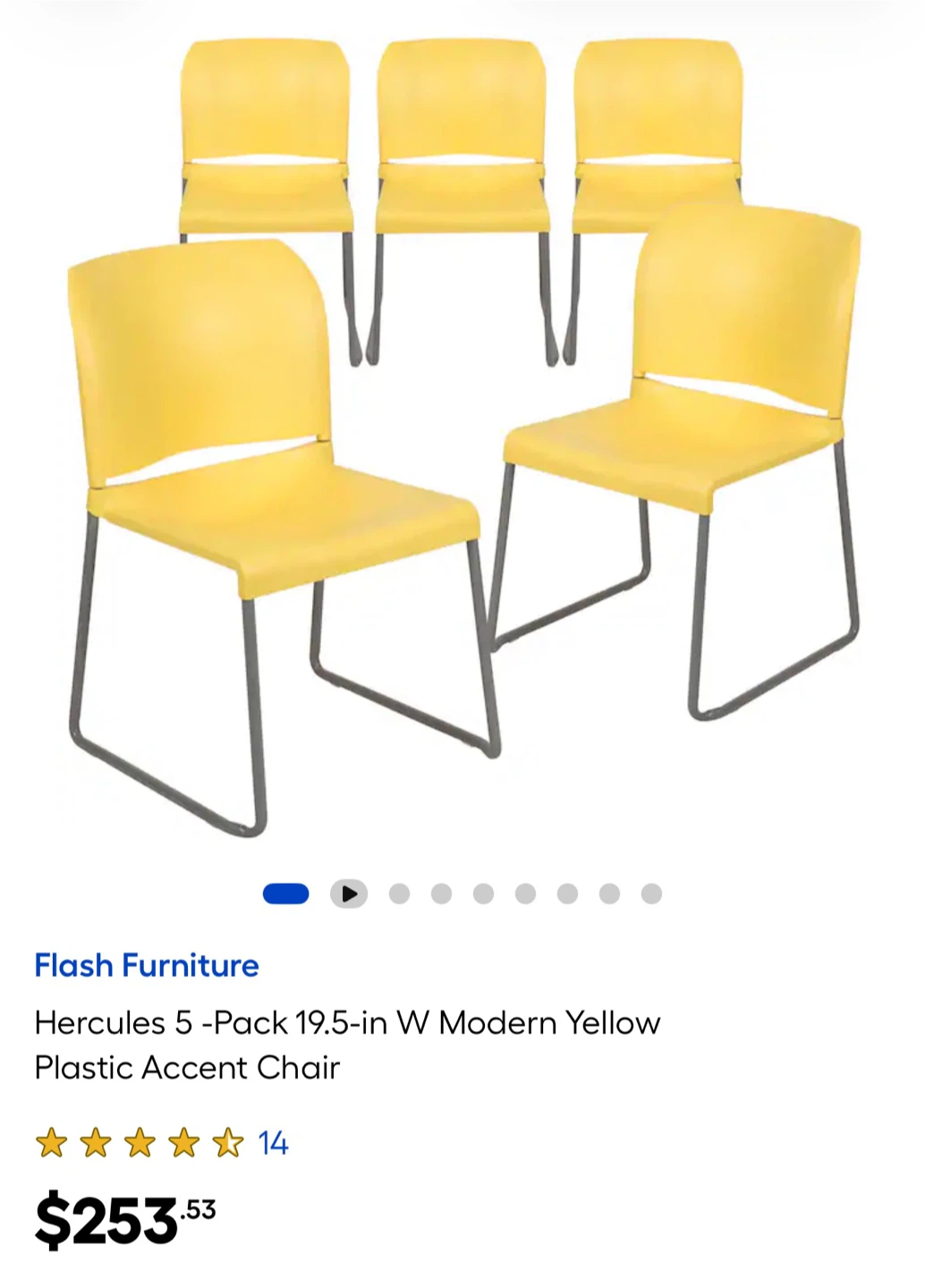 Flash Furniture Hercules 5-Pack Yellow Plastic Chairs - photo 4