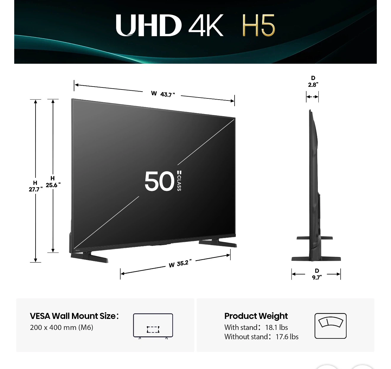 Hisense 50-inch 4K UHD Smart TV with Google TV - photo 3