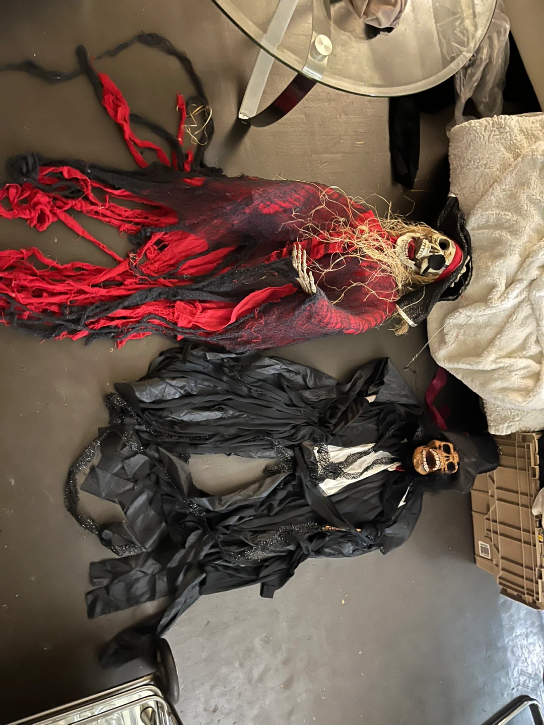Two Halloween Skeleton Hanging Decorations