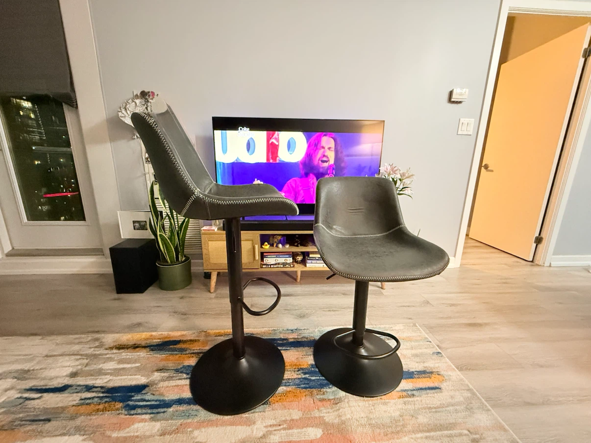 Two Grey Adjustable Bar Stools - photo 3