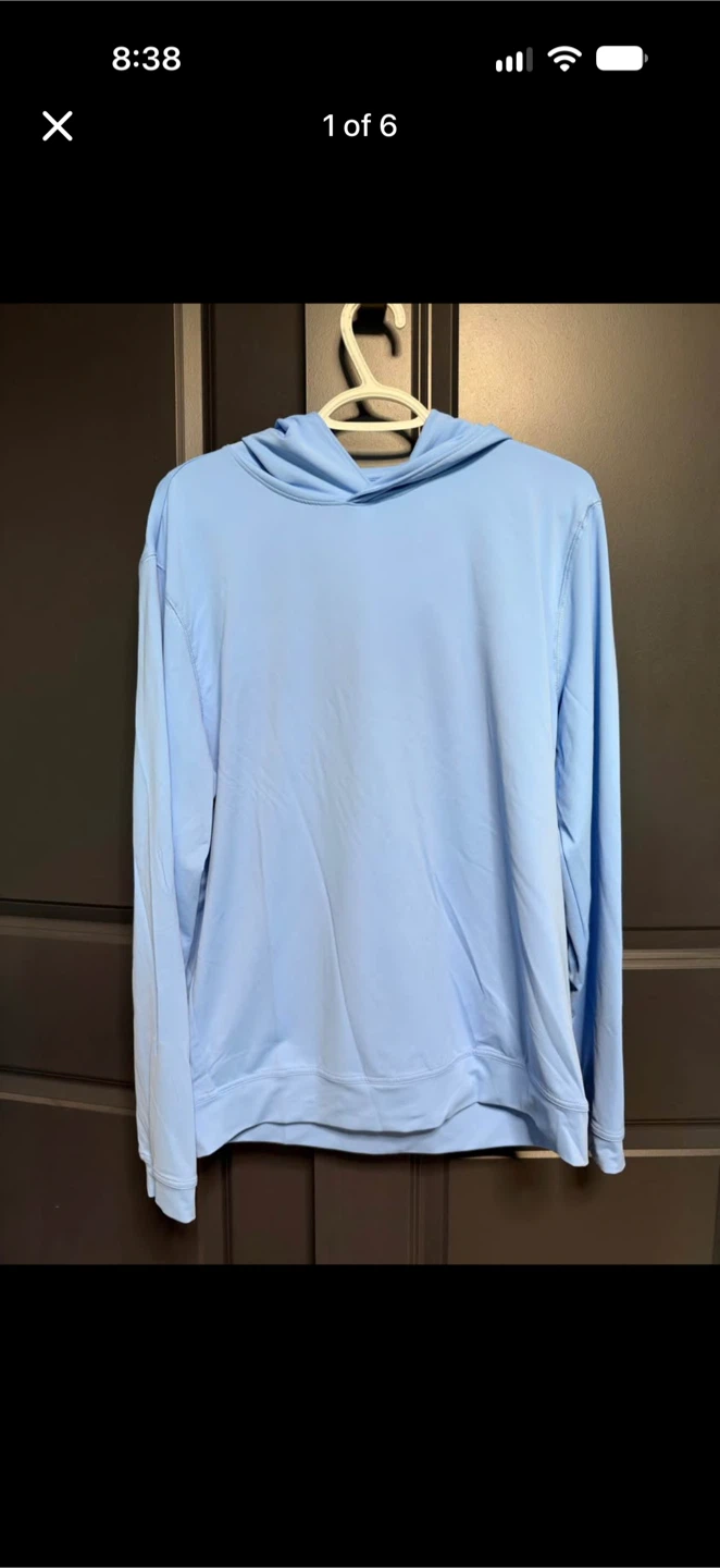 Johnnie-O Performance Hoodie Light Blue Medium