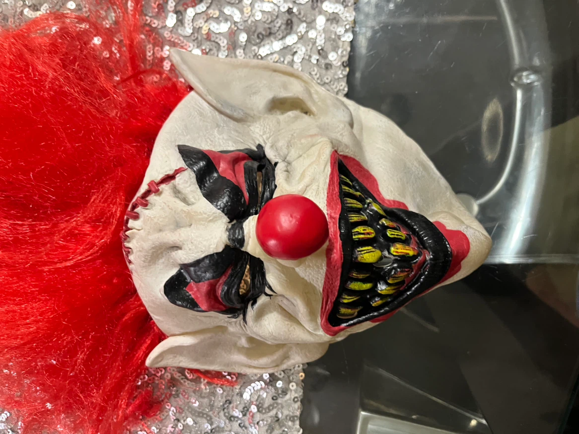 Halloween Scary Clown Mask with Red Hair