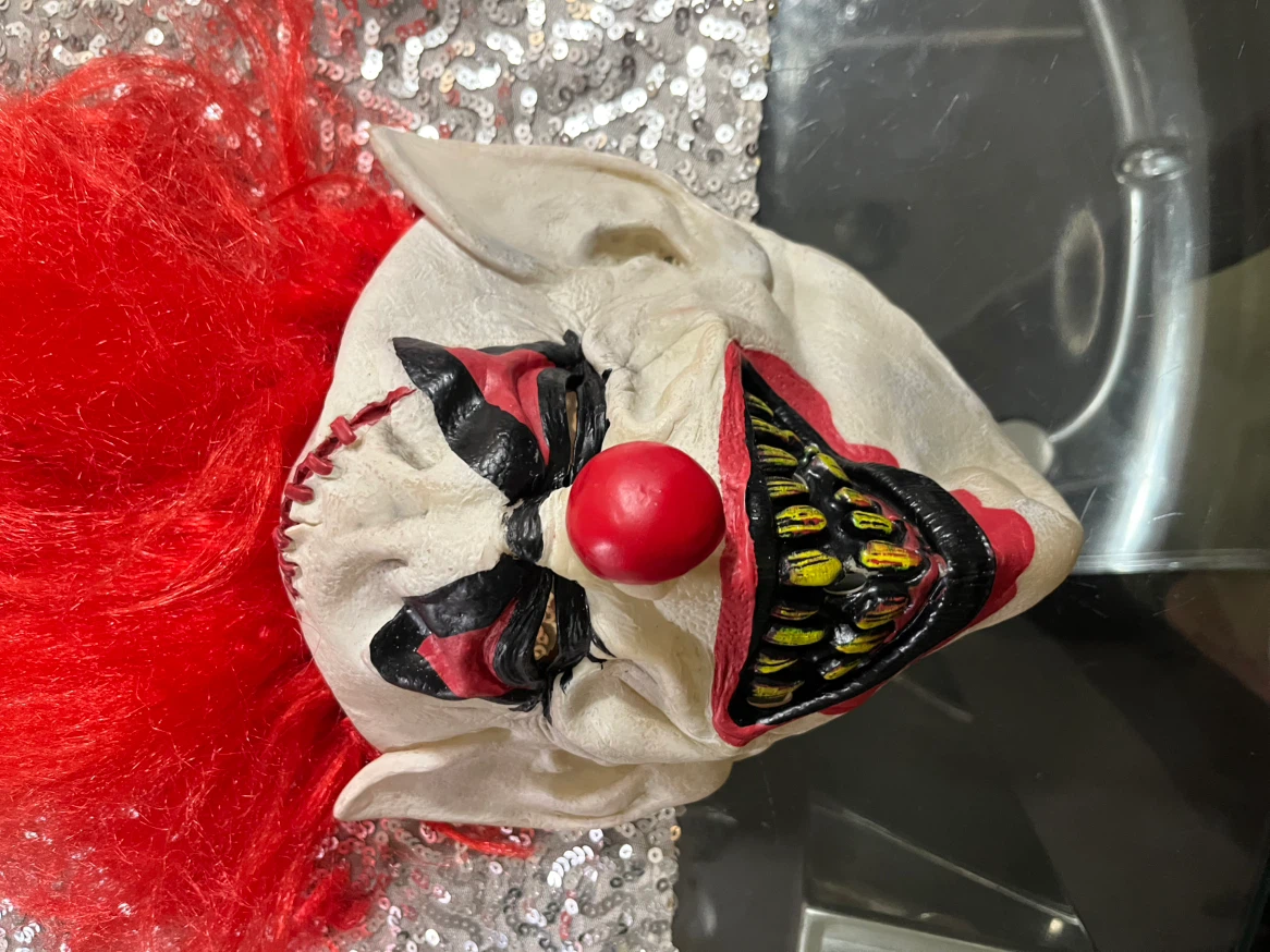 Halloween Scary Clown Mask with Red Hair - photo 2