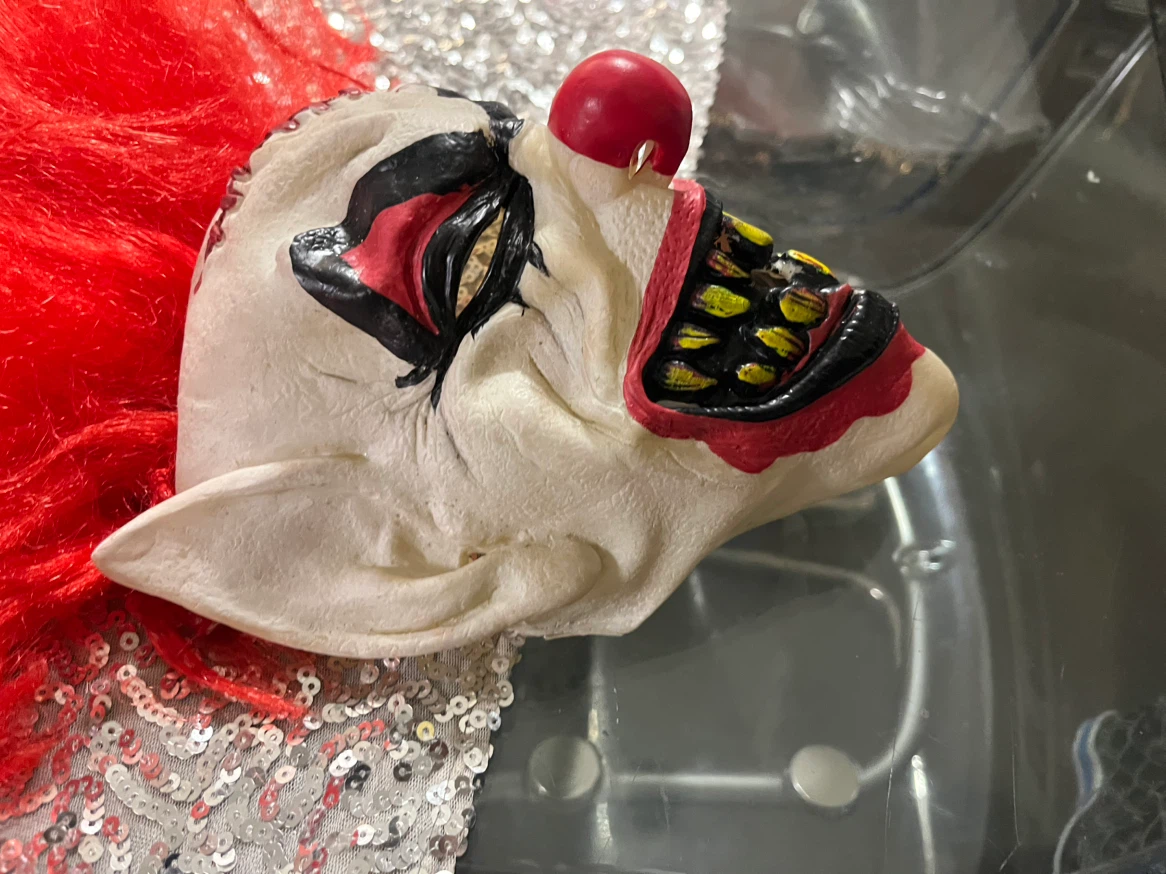 Halloween Scary Clown Mask with Red Hair - photo 3