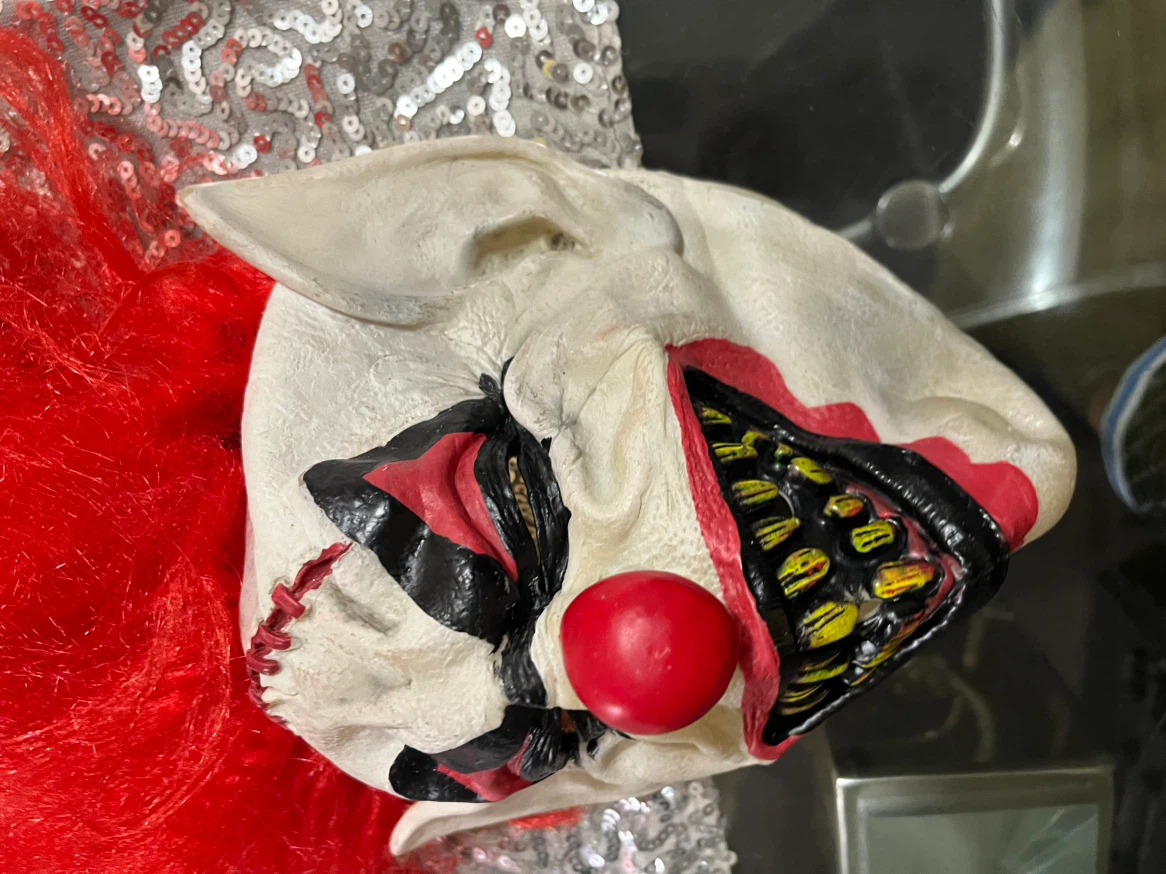Halloween Scary Clown Mask with Red Hair - photo 4