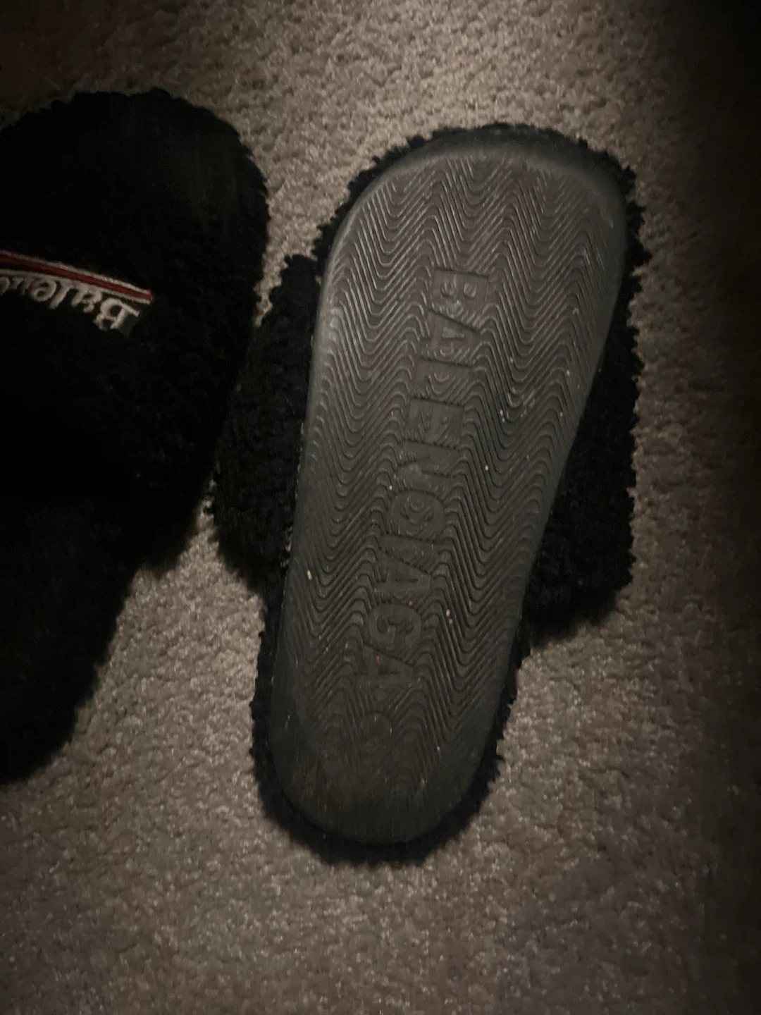Balenciaga Black Fuzzy Slides - photo 3