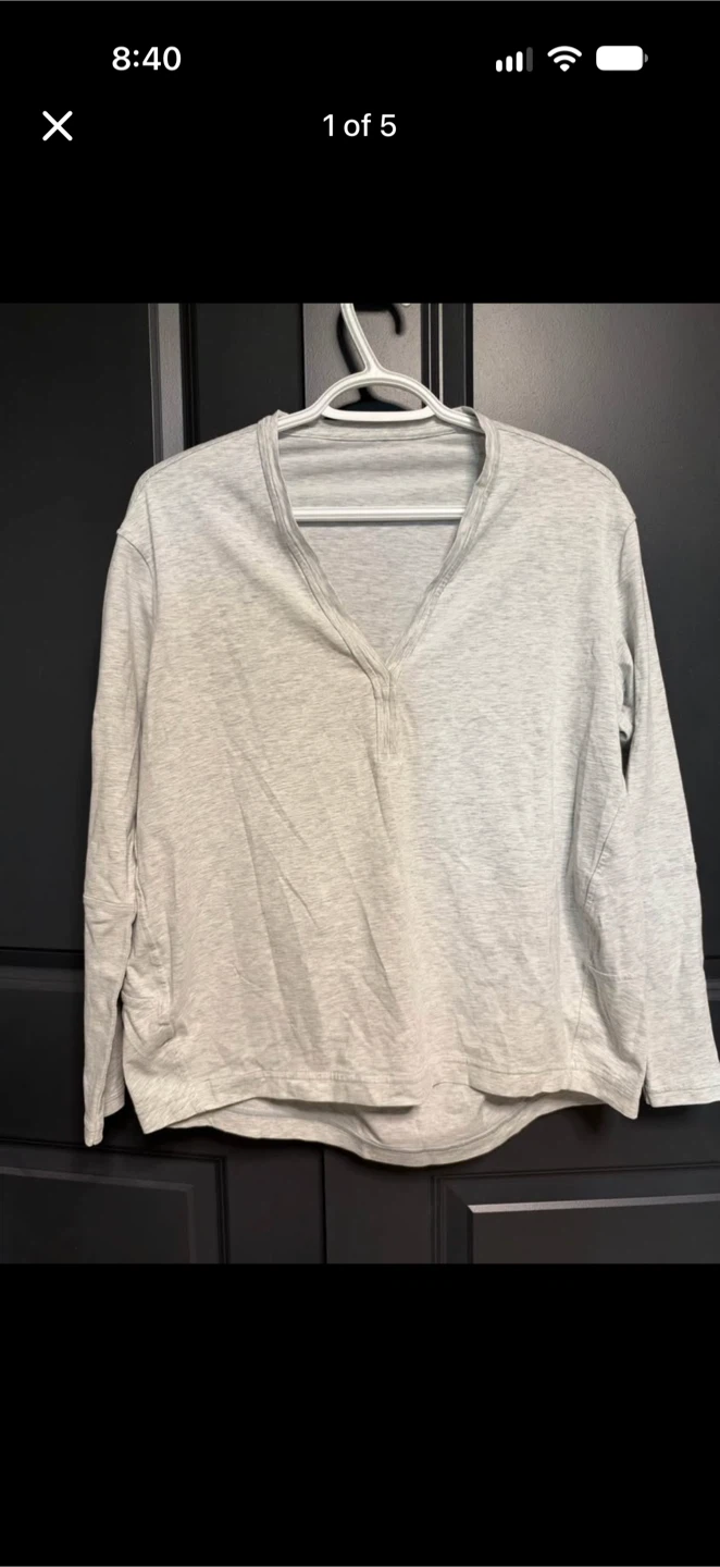 Lululemon light grey long sleeve shirt