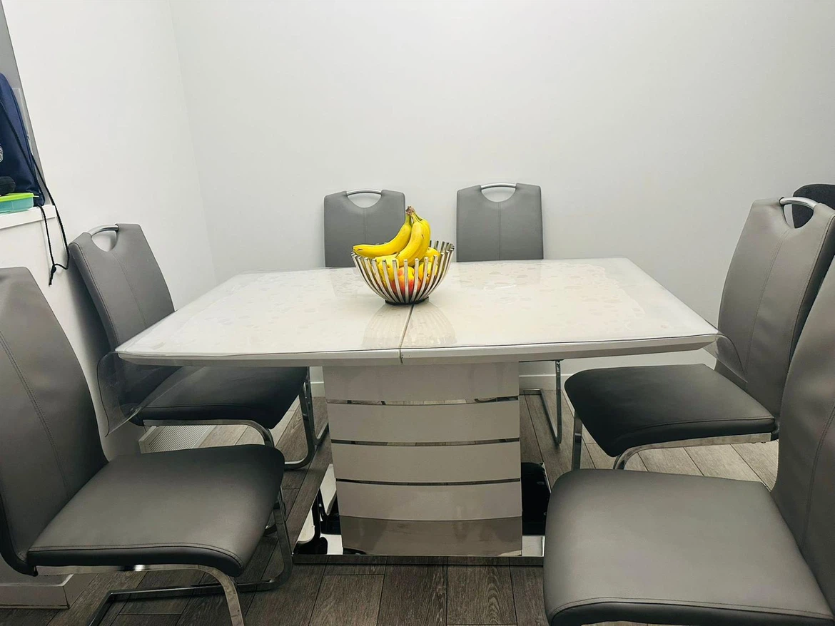 Modern Dining Table and 6 Grey Chairs - photo 5